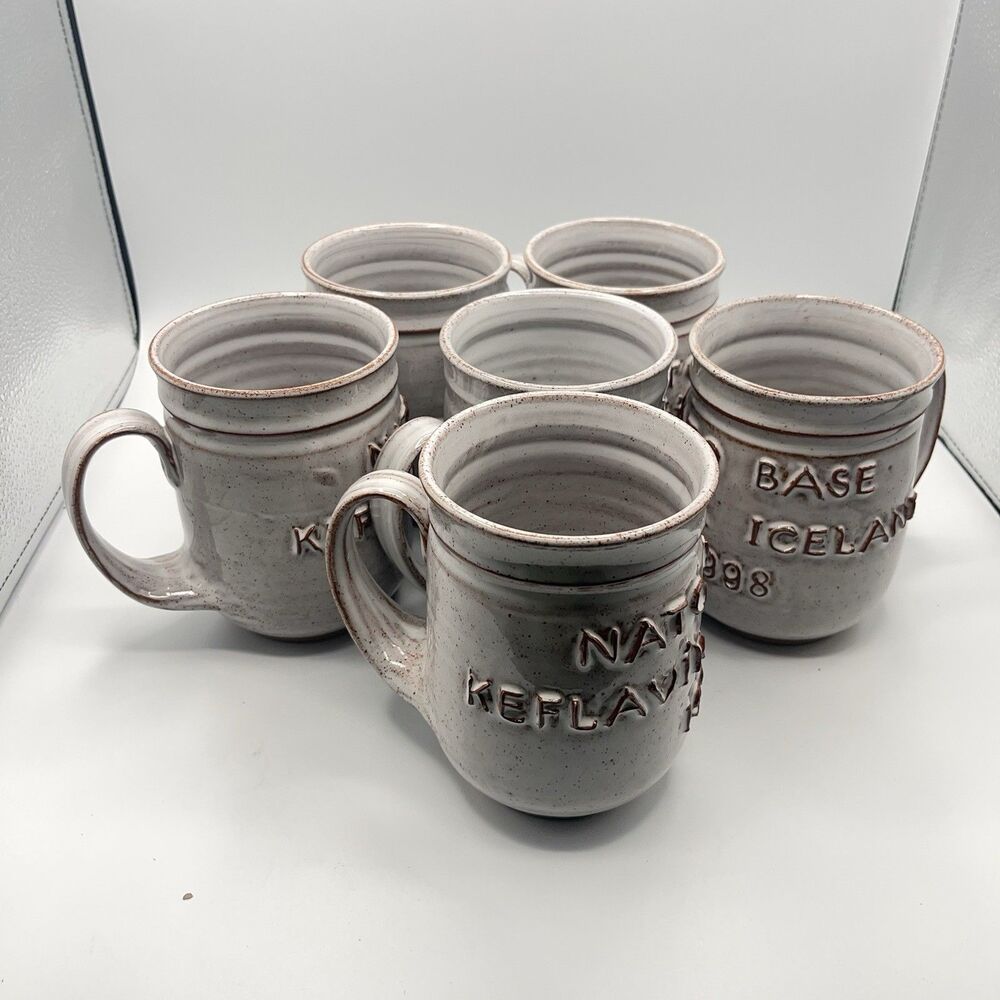 NATO Base Ketflavik Iceland Mugs Handmade - Set Of 6